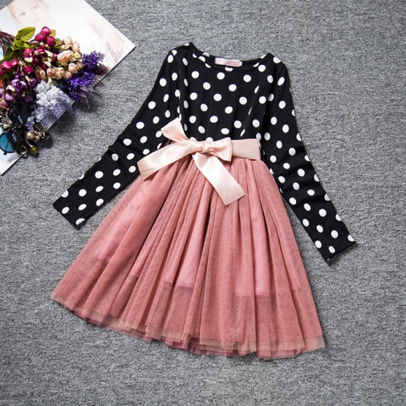 Other - NWT Girl Long Sleeve Princess Dress Polka Dot Sz 8